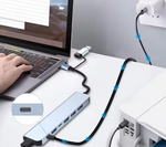 Hub USB-C 8 en 2 – Adaptador Multipuerto para Notebook, Tablet y Celular