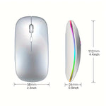 Mouse Inalámbrico RGB Recargable – Silencioso y Ergonómico para PC y Notebook