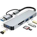 Hub USB-C 8 en 2 – Adaptador Multipuerto para Notebook, Tablet y Celular